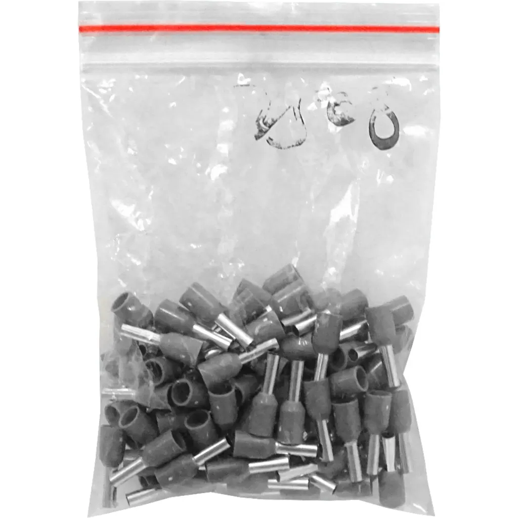 Imagen 1 de Gris 2,5mm2 8/15mm 100-unids AWG14 Ferrules Terminal Aislado Crimp
