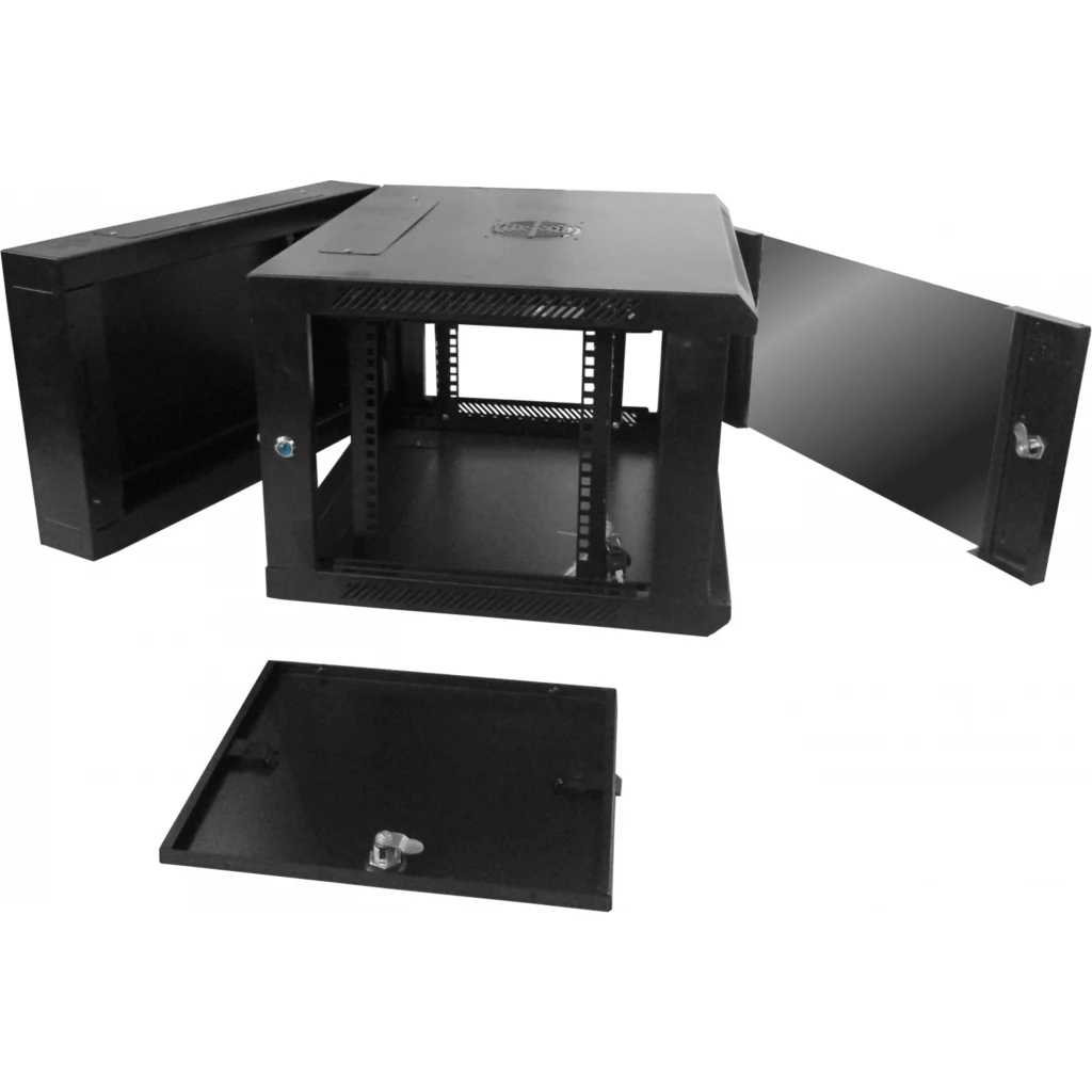 LINKMADE 6U RACK DOBLE BISAGRA 60CM-FONDO NEGRO INC-2U