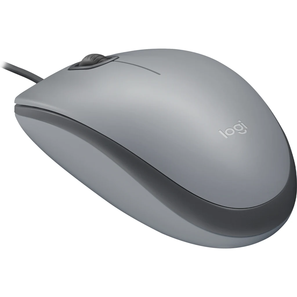 Imagen 1 de Mouse Alámbrico Logitech M110, Óptico 1000dpi 3 Botones Cable USB 1.8mts Gris