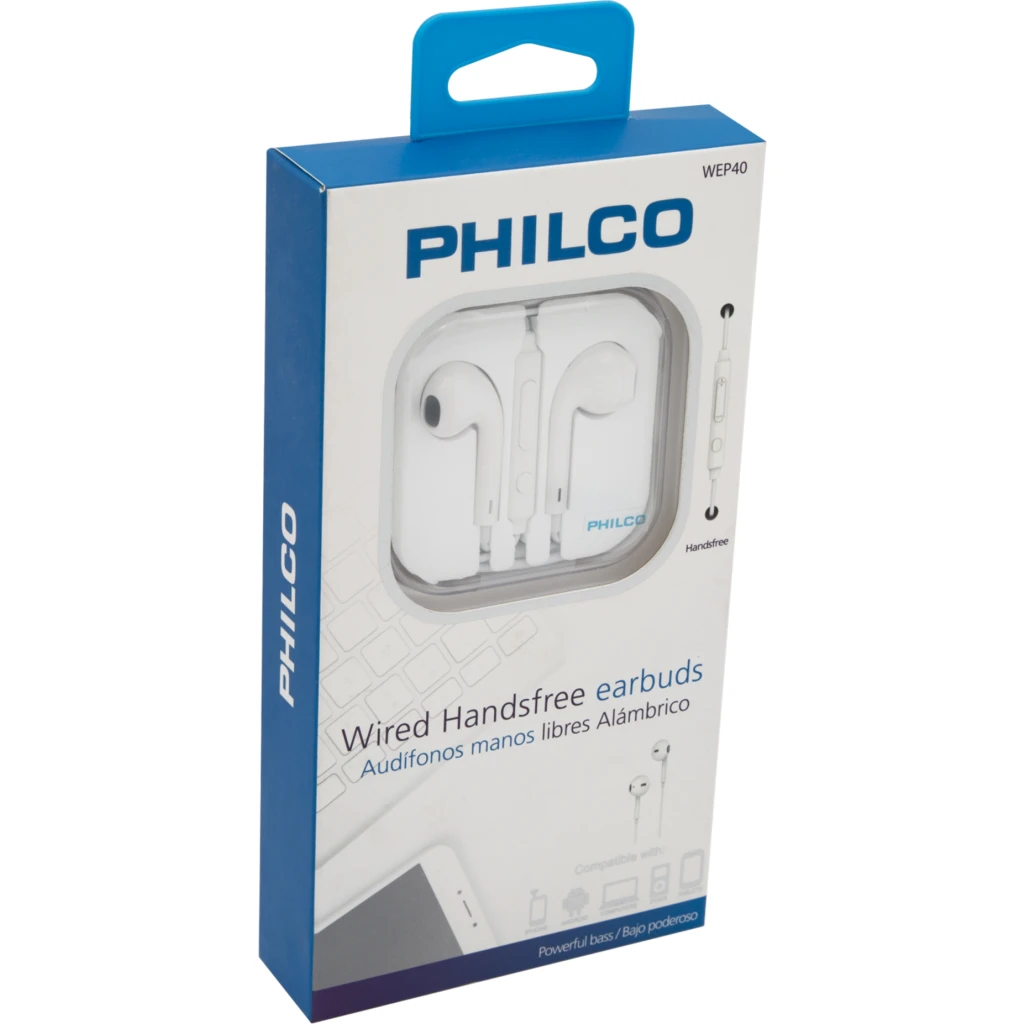 WEP40 BLANCO AUDIFONO PHILCO M/LIBRES (D40) ALAMBRICO