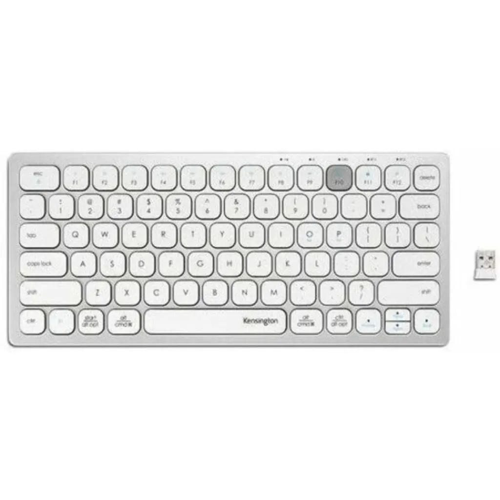 Teclado Inalámbrico Compacto Kensington K75504ES, Dual Wireless Bluetooth Blanco