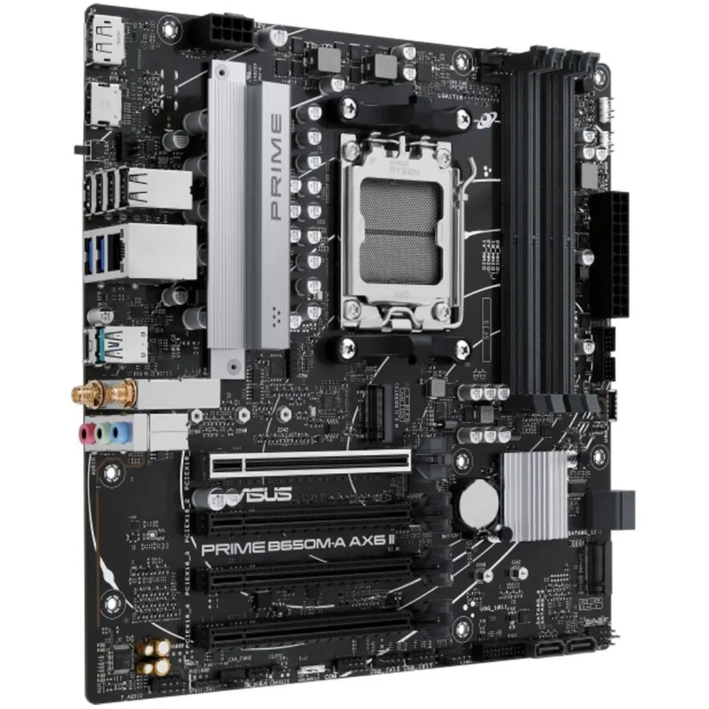 Imagen 2 de Tarjeta madre Asus PRIME B650M-A AX6 II AM5 AMD 4*DDR5 WiFi DP HDMI USB 10Gbps