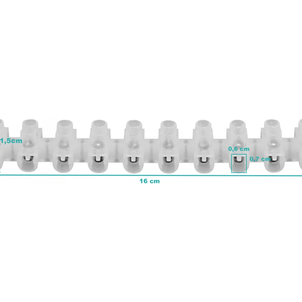 Imagen 1 de 30-Ampere 6mm2 12-Pares Regleta-Tornillos 380V 30A-Max 160x20,5x15mm