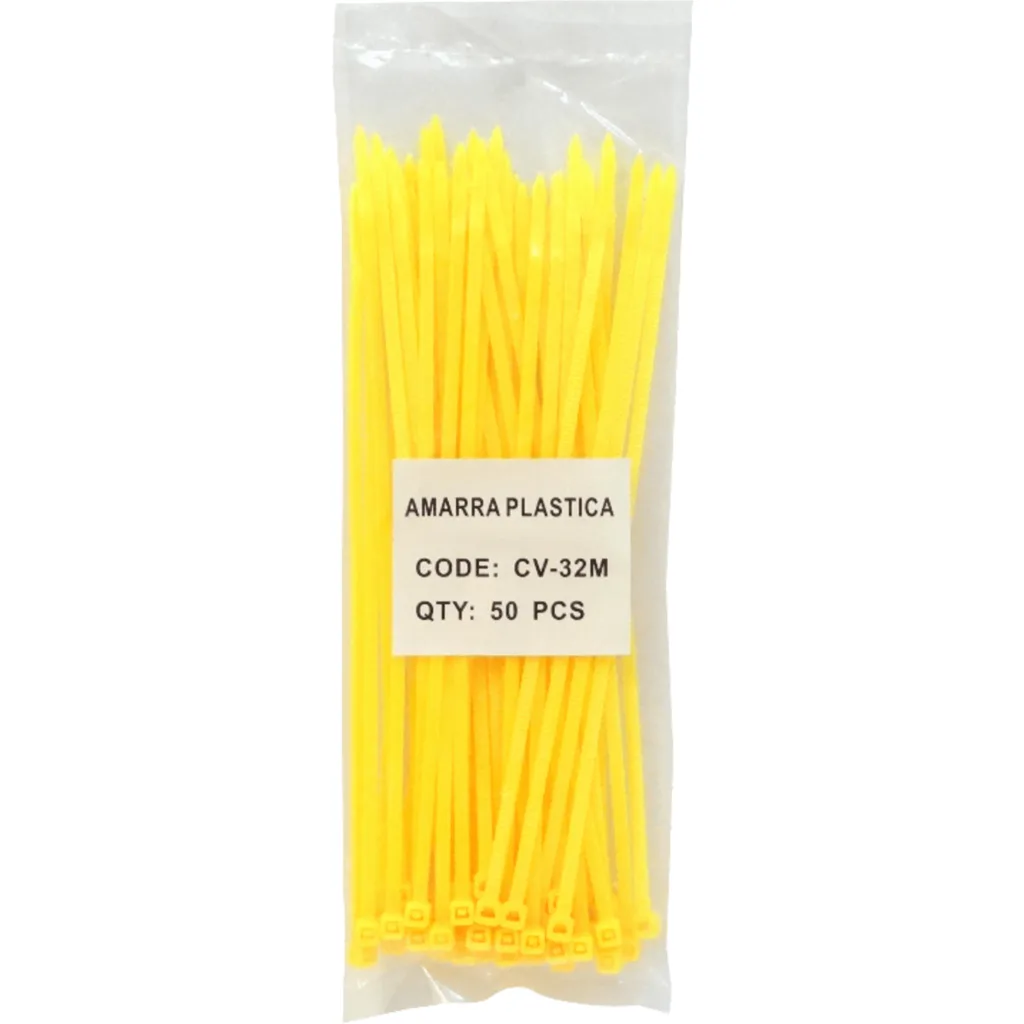 Imagen 1 de 50-un 200x3,5mm Amarillo Amarra Plastica Nylon 3.5x200mm