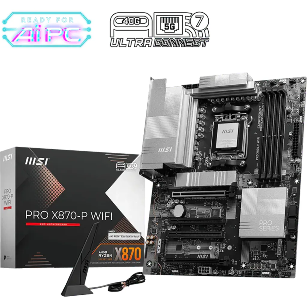 Tarjeta Madre MSI Pro X870-P Wifi AMD AM5 4*DDR5 3*M.2 8126VB 5G LAN WIFI7 ATX