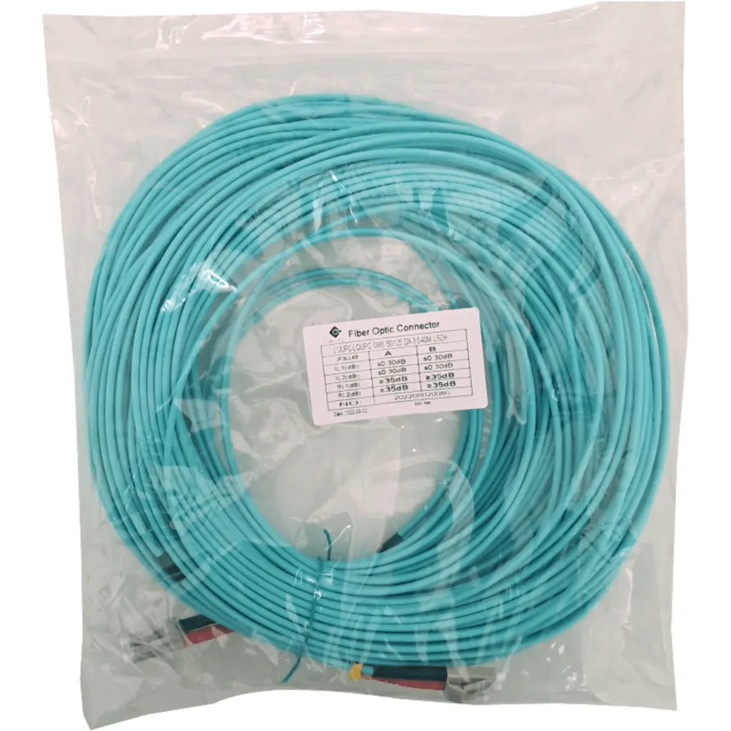 Imagen 1 de 40mt LC-LC OM3 MultiModo MM Duplex Jumper Fibra 3.0mm 50/125um LSZH