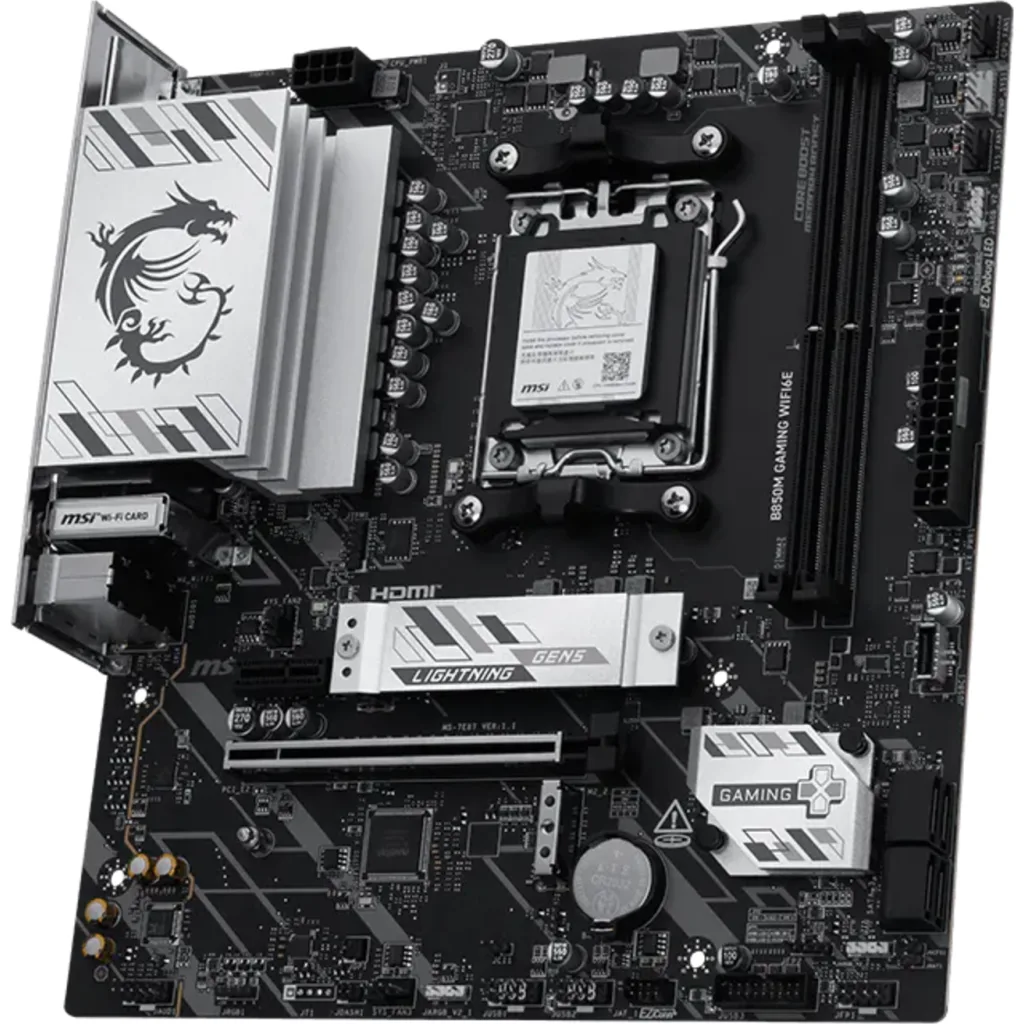 Imagen 2 de Tarjeta Madre MSI B850M GAMING WIFI6E AM5 2*DDR5 LAN 2.5G WIFI6E mATX
