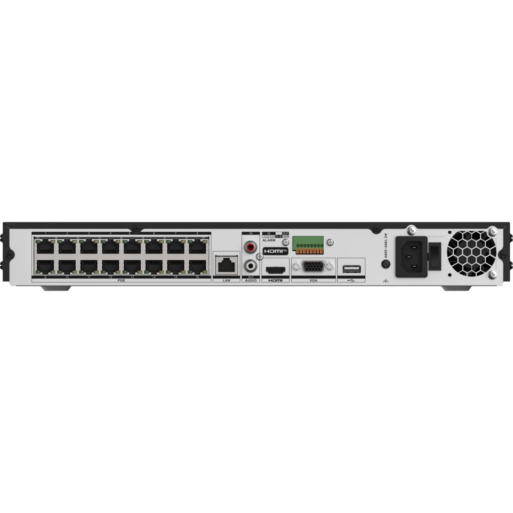 Imagen 5 de NVR IP Hikvision 16 ch 16 ch POE Capacidad 2 HDD / H265/ H264 Grabacion 160Mbps