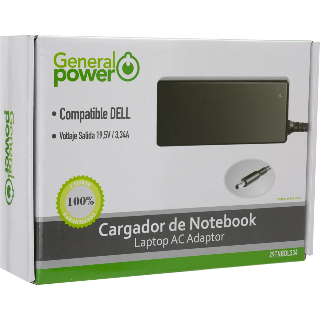 Imagen 1 de CARGADOR ULTRABOOK DELL 19.5V 3.34A 4,5*3,0 PIN CENTRAL