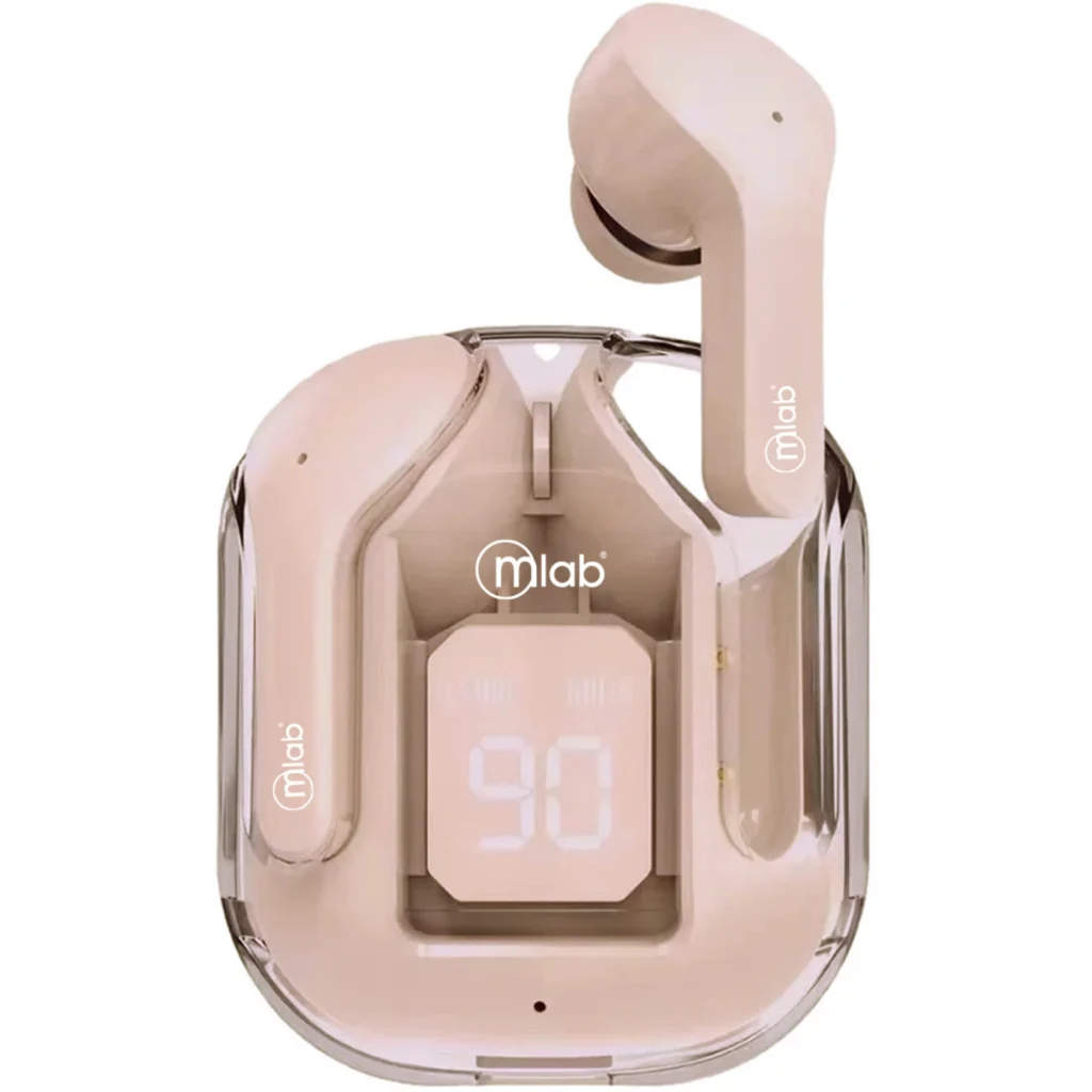 MLAB AUDIFONO TWS GLASS CRYSTAL + SILICON CASE PINK