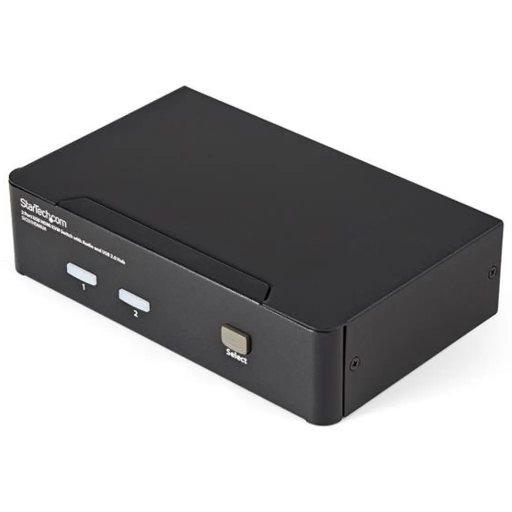 Conmutador Switch KVM 2 Port HDMI con Hub Conversor USB2.0 Audio 