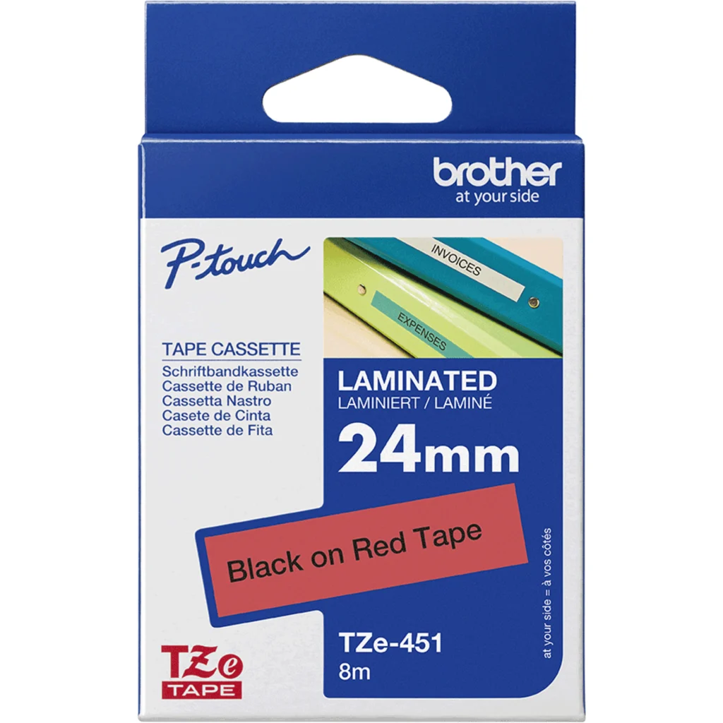 Imagen 3 de Brother TZE451 Cinta Negro sobre Rojo P-Touch