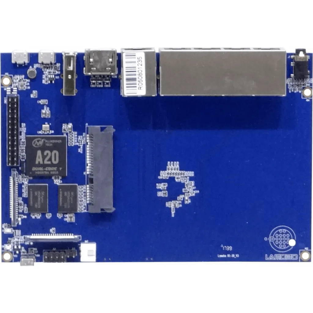 Imagen 2 de BANANAPI 1GHz-Dual 5-1000 1GB 2-USB SD/SATA CSI HDMI 3,5mm Mic 15x10cm