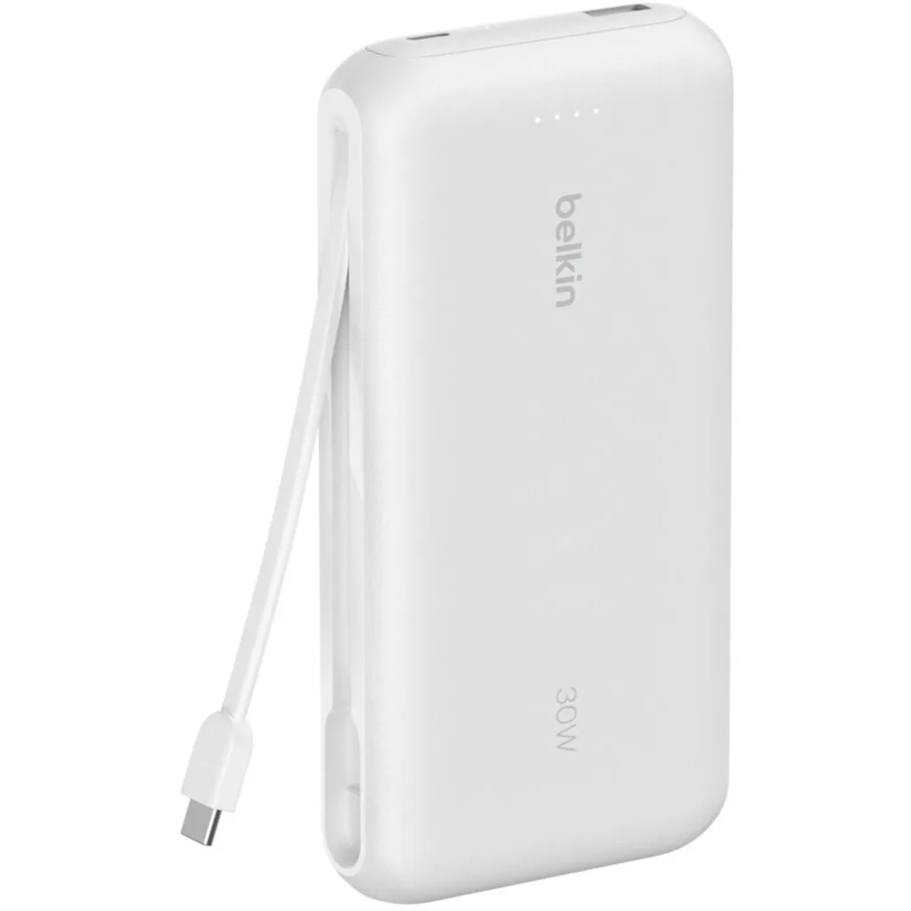 Imagen 1 de Bateria 20.000 mAh 30W PD con cable USB-C Belkin blanca