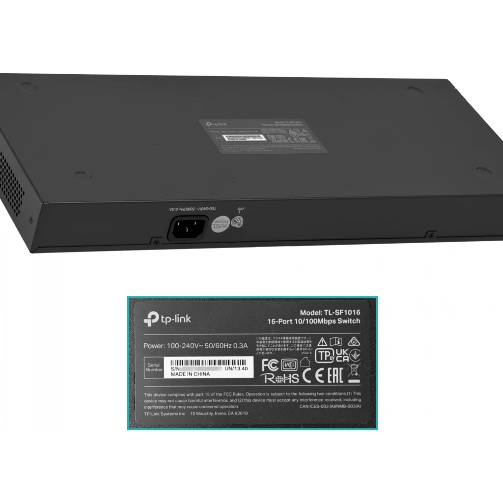 TP-Link Switch de 16 puertos 10/100 TL-SF1016 NO-Administrable Montaje en RACK