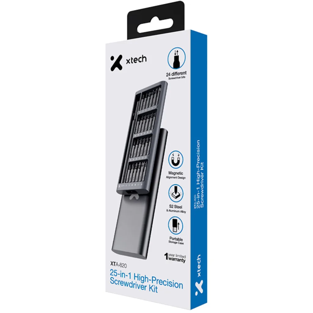 Imagen 9 de Xtech - 25-in-1 High-Precision Screwdriver Kit - S2 Steel and Al Alloy XTA-820