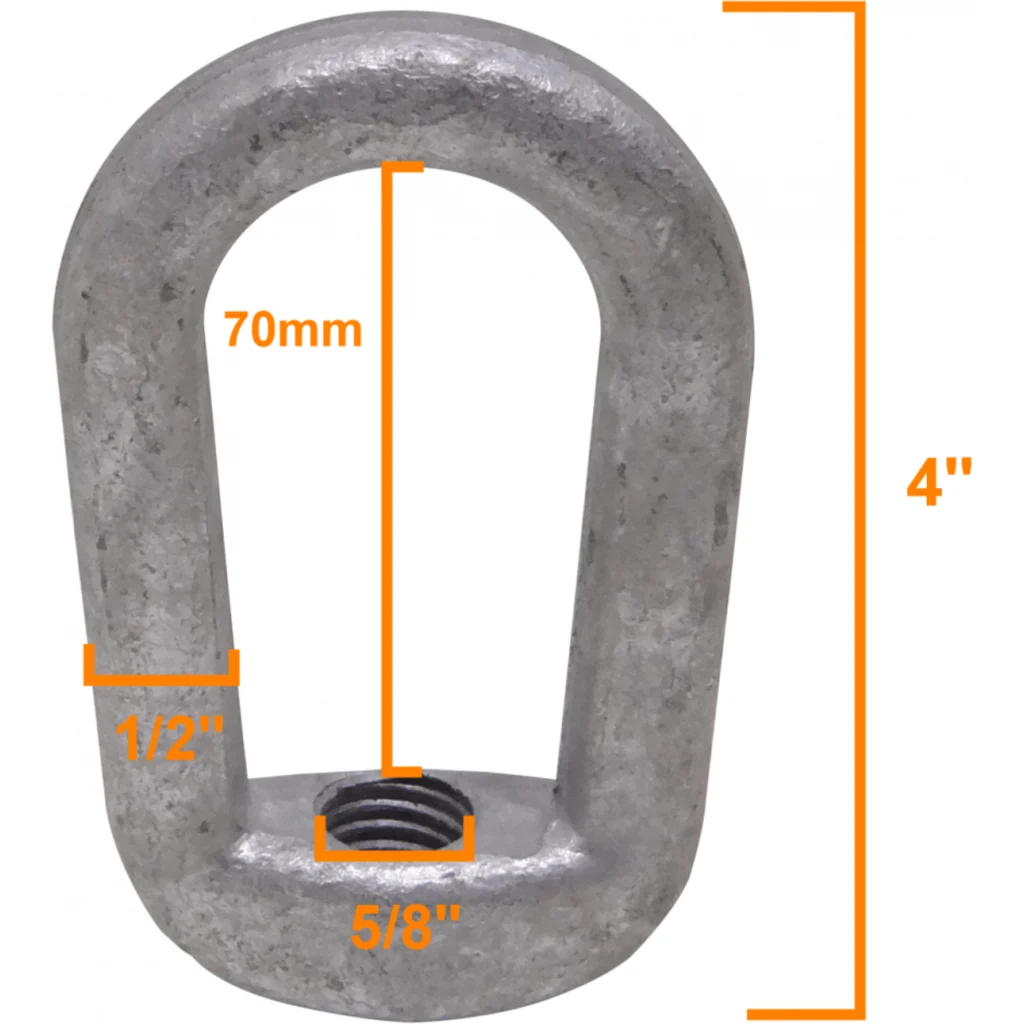 Imagen 1 de 5/8 x 4 Tuerca Ojo Fierro Galvanizado 0,625x4pulg