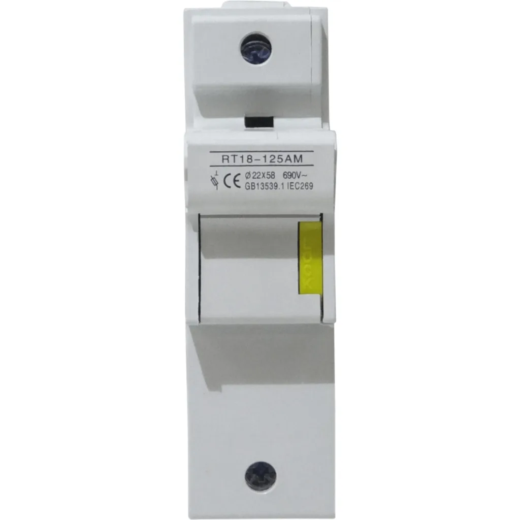 Imagen 2 de 1x125A 22x58mm 690V Base p/Fusible Cilindrico en Riel Din RT18-125AM