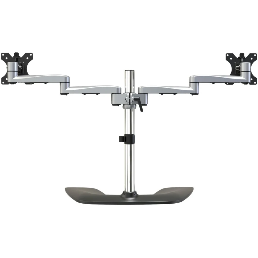 Imagen 5 de StarTech.com Brazo de Soporte VESA Articulado para 2 Monitores de hasta 32 Pulgadas - de Acero y Aluminio - Base para 2 monitores - plástico, aluminio, acero - negro, plata - tamaño de pantalla: 32" - escritorio