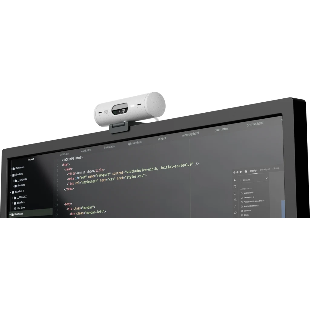 Imagen 2 de Webcam Logitech Brio 500 4mp Full HD 1080p Micrófono Integrado USB-C Blanco
