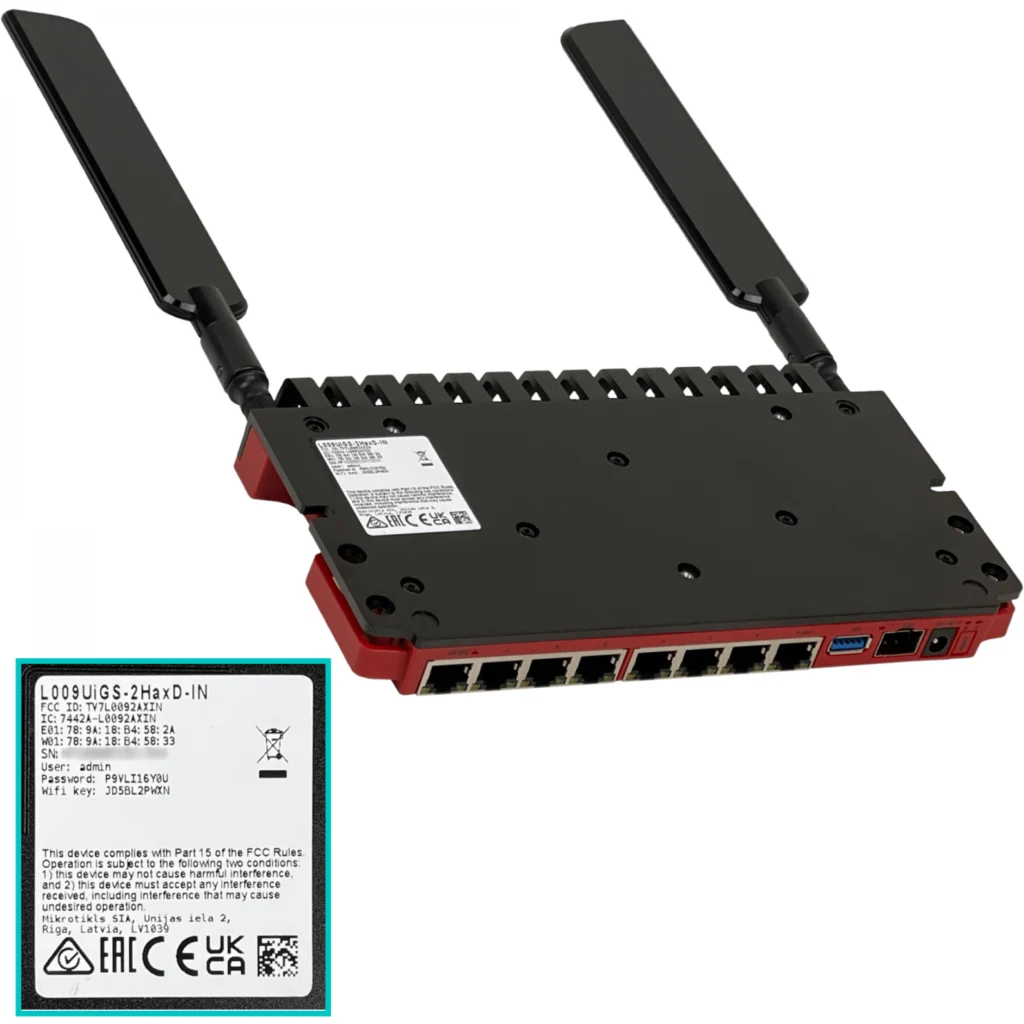 Imagen 4 de MIKROTIK 8-1000 1-SFP LCD USB L4 2,4GHz-1W-2x2 PoE L009UIGS-2HAXD-IN