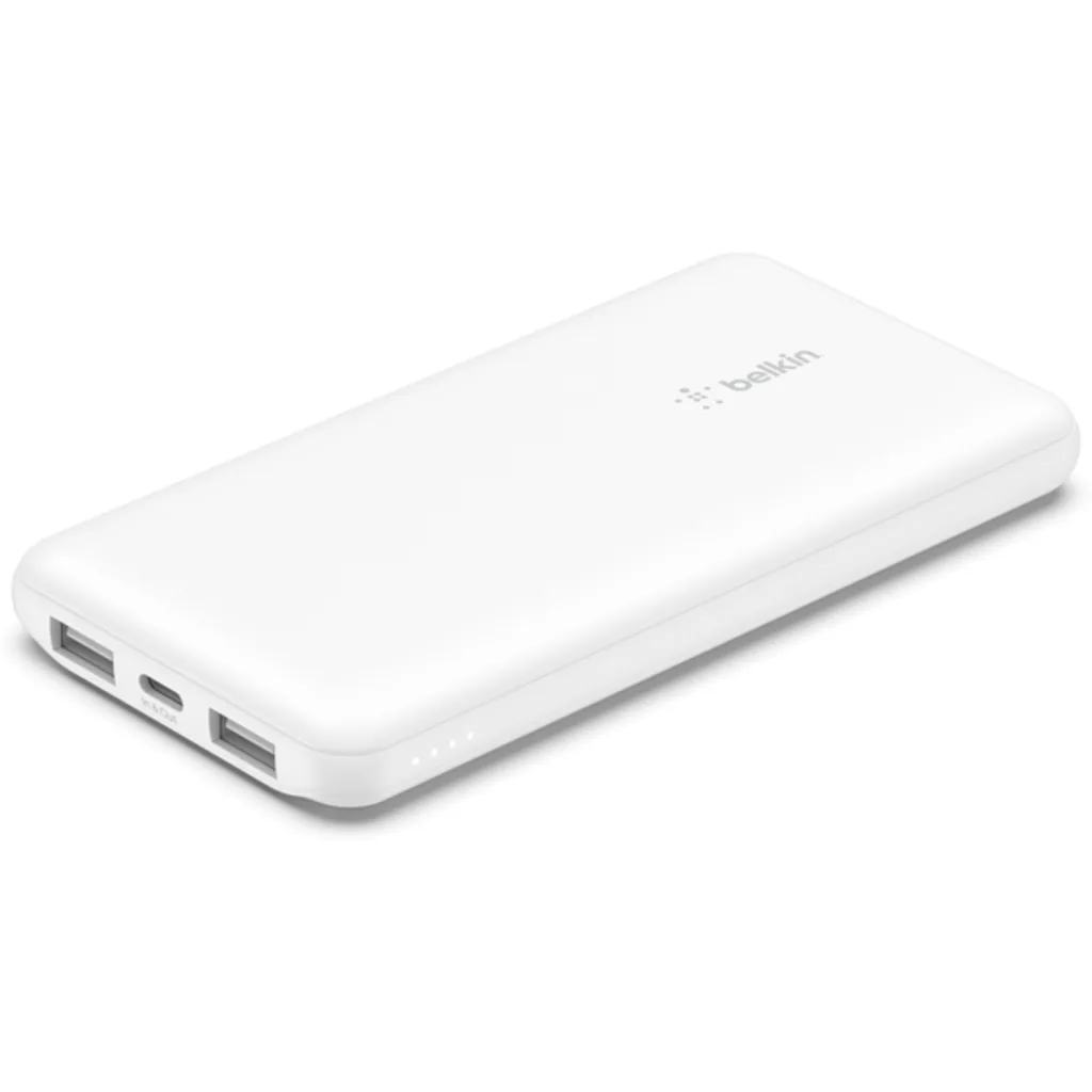 Imagen 1 de Bateria 10.000 mAh 2xUSB-A 1xUSB-C 15W Belkin blanco