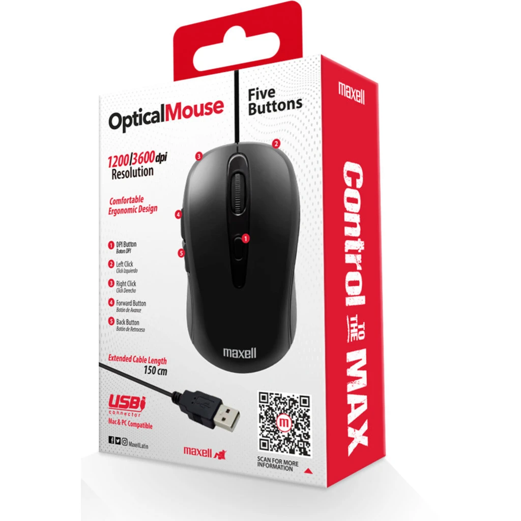 Imagen 4 de Mouse optico Maxell MOWR105 BLACK
