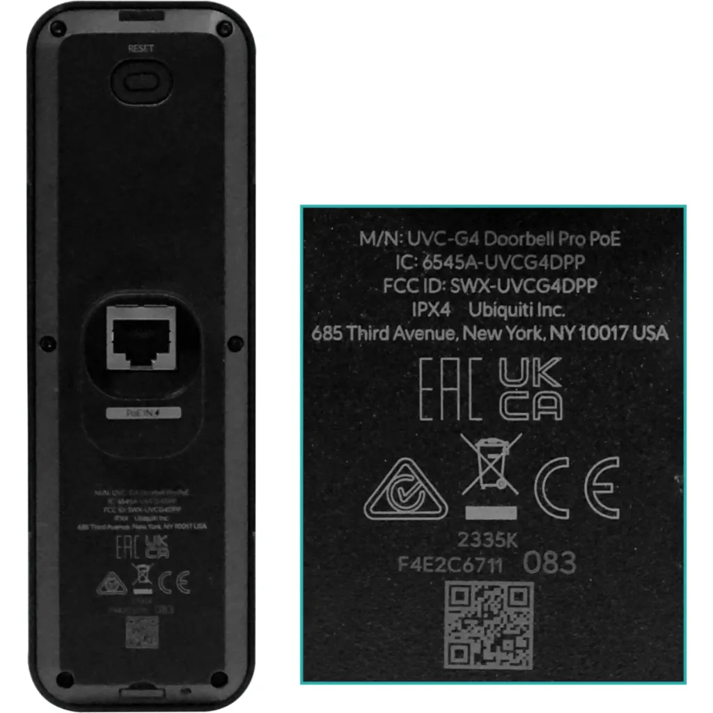 Imagen 3 de UBIQUITI Negro DoorBellPro 10/100 UP-Chime UVC-G4-DOORBELL-Pro-PoE-Kit