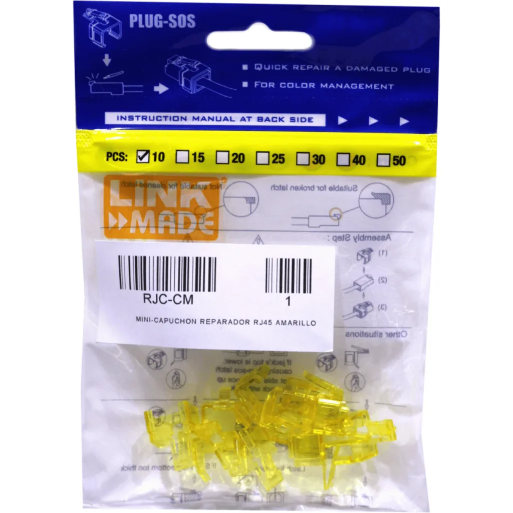 Imagen 2 de LINKMADE AMARILLO MINI-CAPUCHON REPARADOR RJ45 BOLSA-10U.