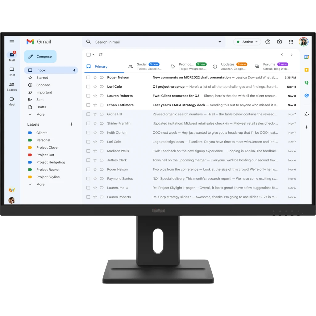 Monitor Lenovo Thinkvision E27-40 27"" Fhd 1920*1080 Dp Hdmi