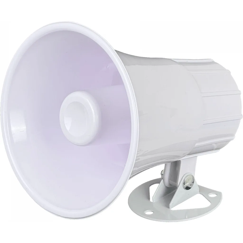 Imagen 2 de Sirena Blanca 20W 12VDC 115dB doble tono exterior 20 watt 12 volt