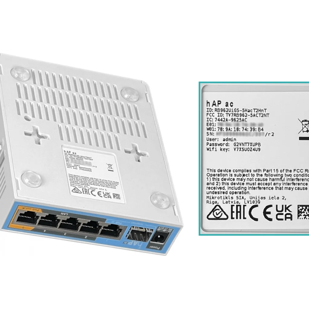 Imagen 1 de Router Mikrotik HAP-AC, 5-1000 1-SFP AC1750 2,4GHz/5GHz USB 