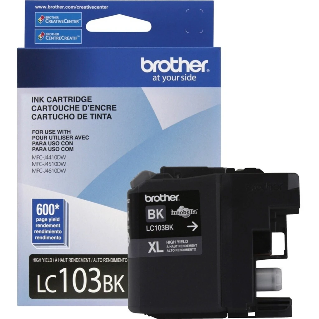 Cartridge Brother LC103BK Negro para DCP J152/MFC J245/J285/J450/J4510, 600Pág