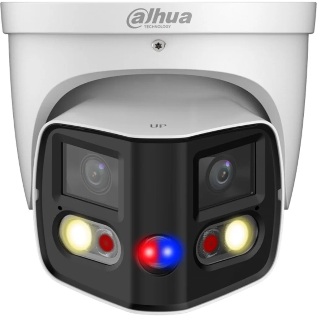 Imagen 1 de DH-IPC-PDW3849P-A180-E2-AS-PV-0280B. Camara Ip 180 grados Dahua 2x4MP Tioc Lente 2.8mm 12v POE IP67