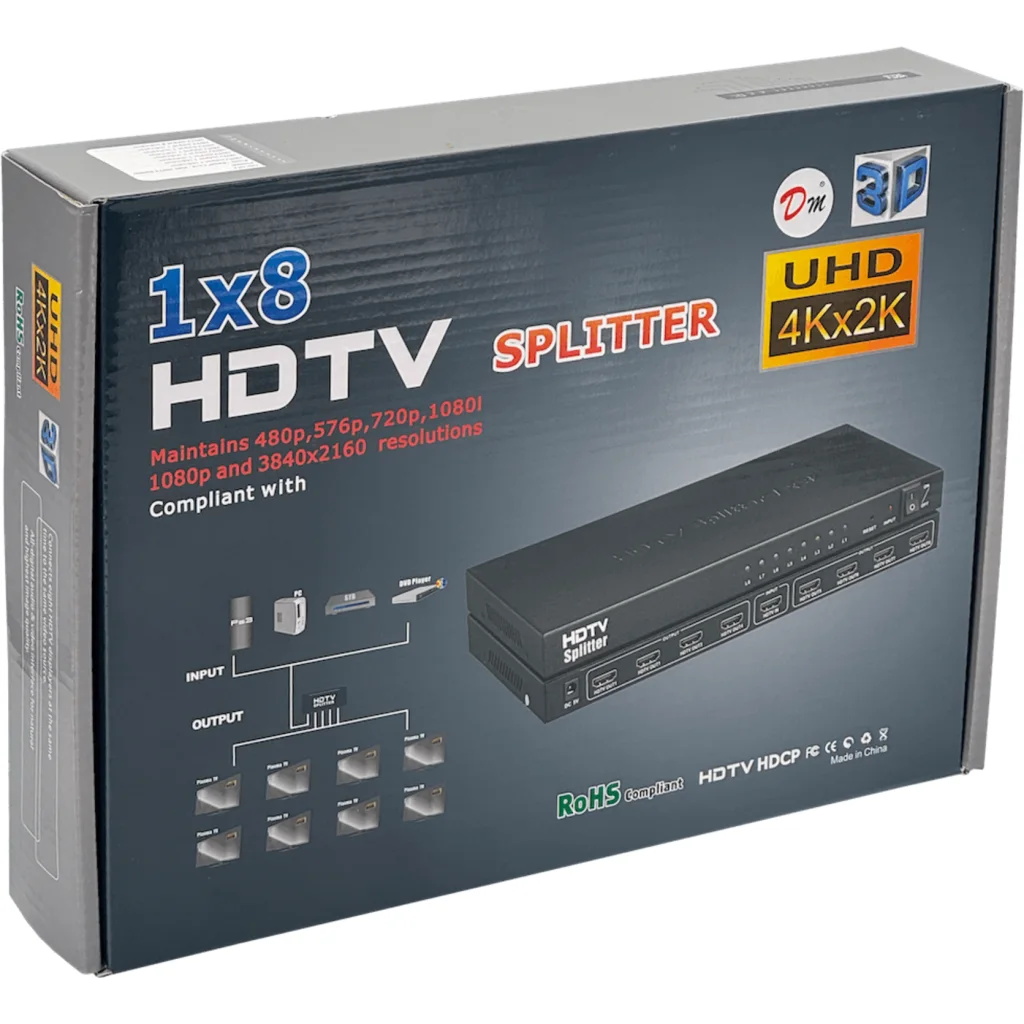 Imagen 2 de Splitter 1x8 HDMI v1.3 1080p 1-in 8-out incluye fuente 5V-2A