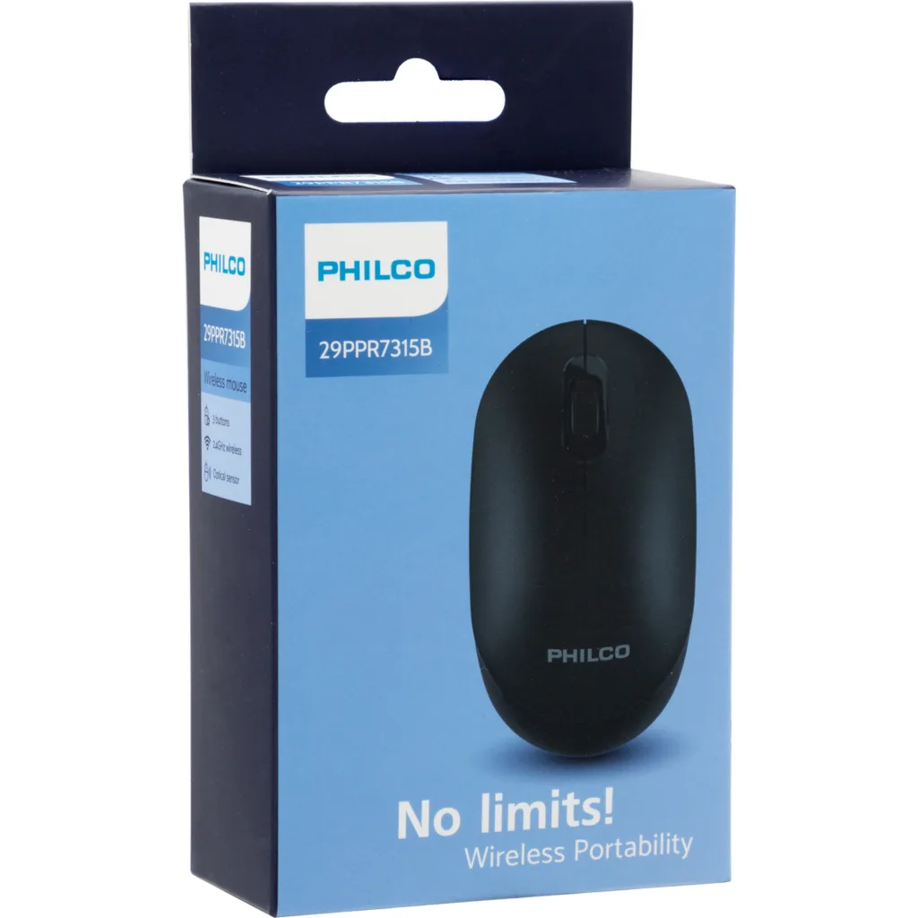 Imagen 2 de Mouse Philco 7315B Conectividad Inalámbrica 2.4 Gz Color Negro