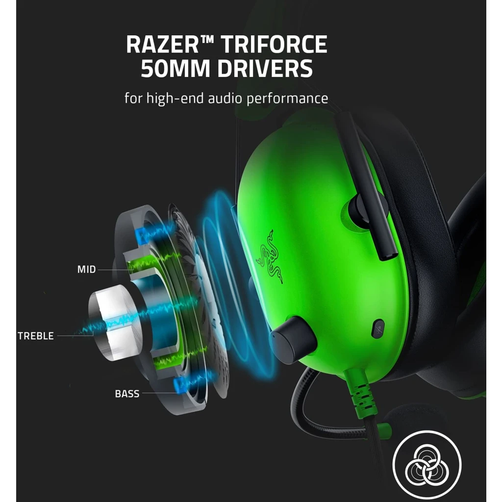 Imagen 1 de Audífonos Gamer Alámbricos Razer BlackShark V2 X Sonido 7.1 Jck3.5mm Color Verde