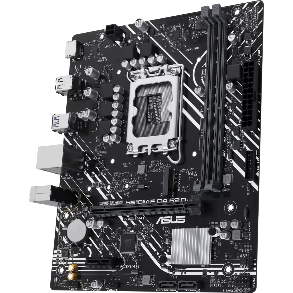 Imagen 3 de Tarjeta Madre Asus Prime H610M-F D4 R2.0 LGA1700 2*DIMM DDR4 HDMI 1Gb LAN mATX
