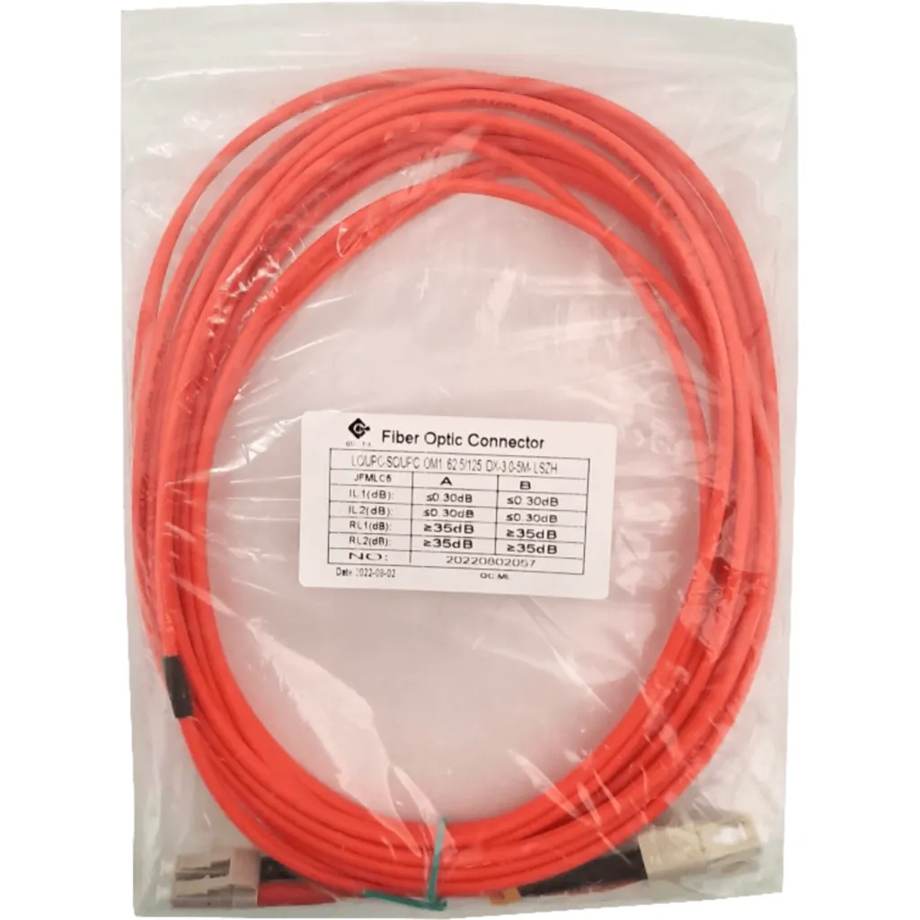 Imagen 1 de 5MT LC-SC OM1 MULTIMODO MM DUPLEX JUMPER FIBRA 3MM 62.5/125UM