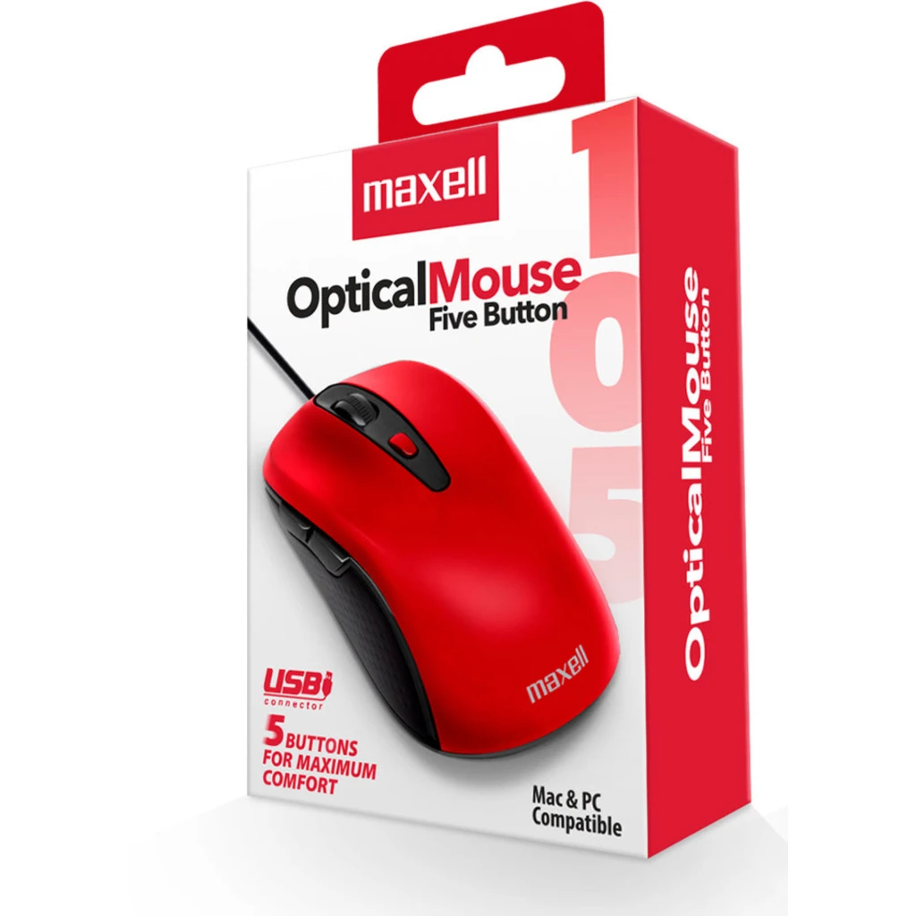 Imagen 2 de Mouse optico Maxell MOWR105 RED