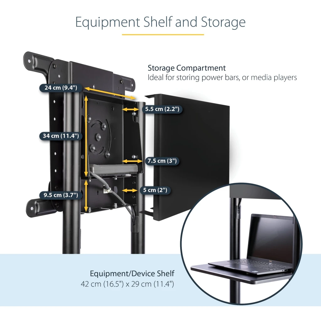 Imagen 3 de Soporte Pedestal para TV 37" a 70" VESA Piso Móvil Negro StarTech