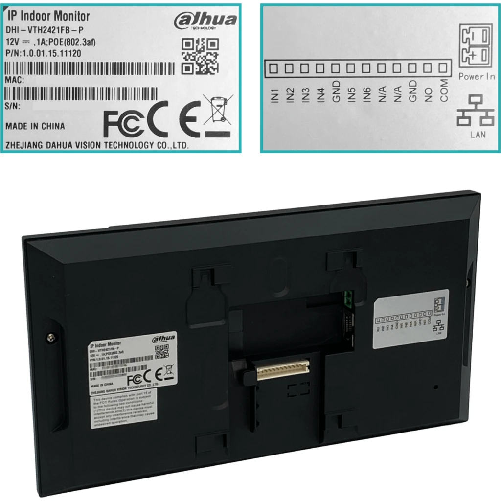 Imagen 3 de DAHUA Pantalla interior 7p Tactil IP 1-100-PoE/AF 8GB integr VTH2421FB