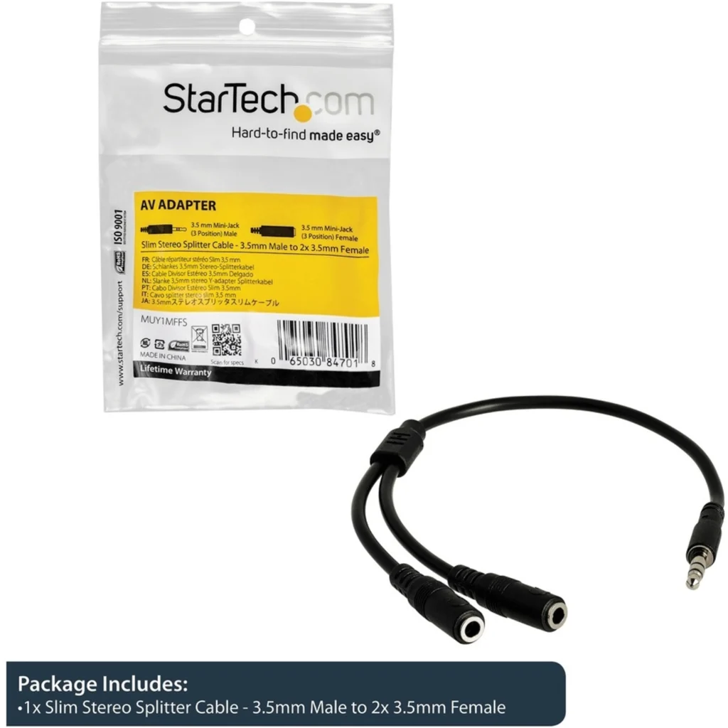 Imagen 8 de Cable de Audio Stereo Jack 3.5mm 1*M/2*H p3 Largo 0.2mts - Startech