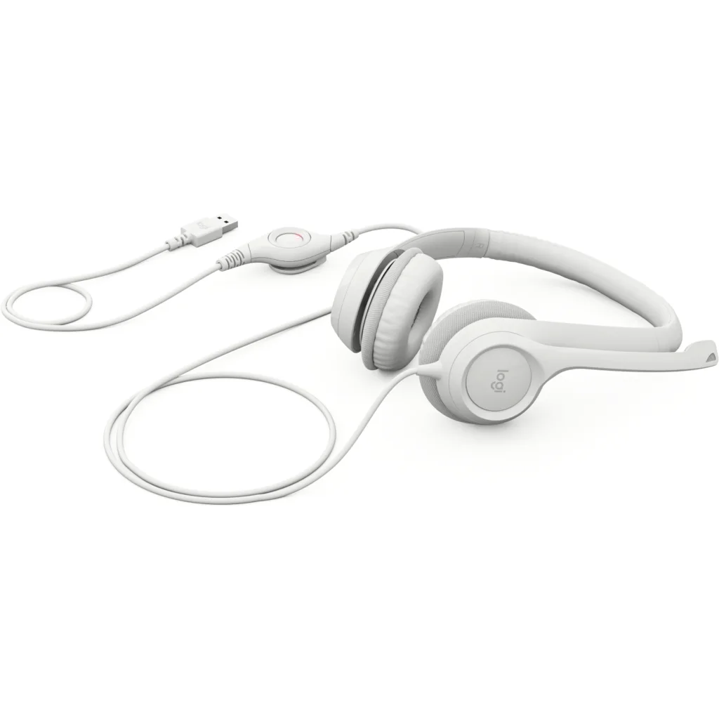 Imagen 1 de Audífonos Alámbricos Logitech H390 c/Mic bidirec Cancelacion de ruido USB Blanco