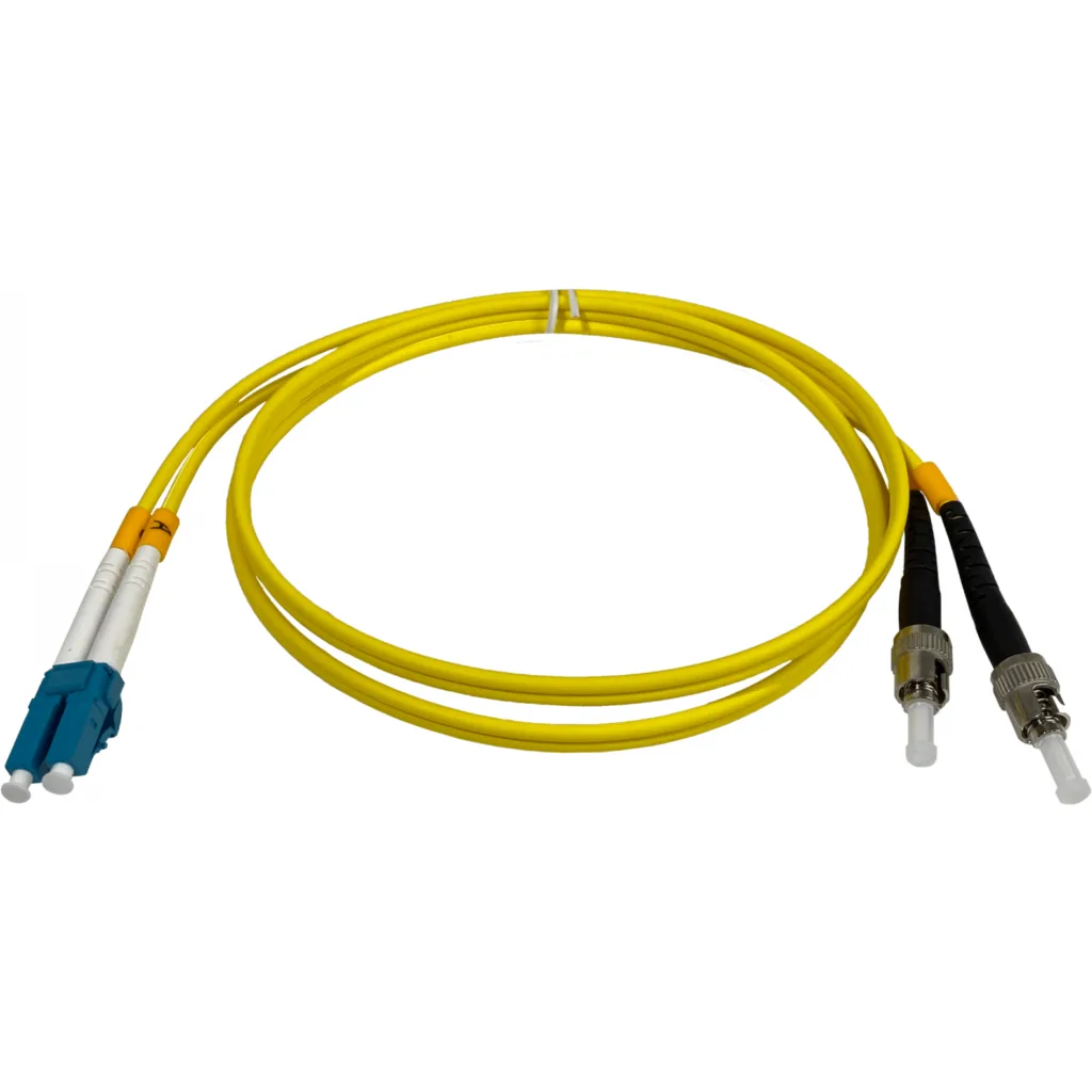 Imagen 2 de 1mt LC-ST/UPC MonoModo SM Duplex Jumper Cable Fibra 9/125um 3mm LSZH