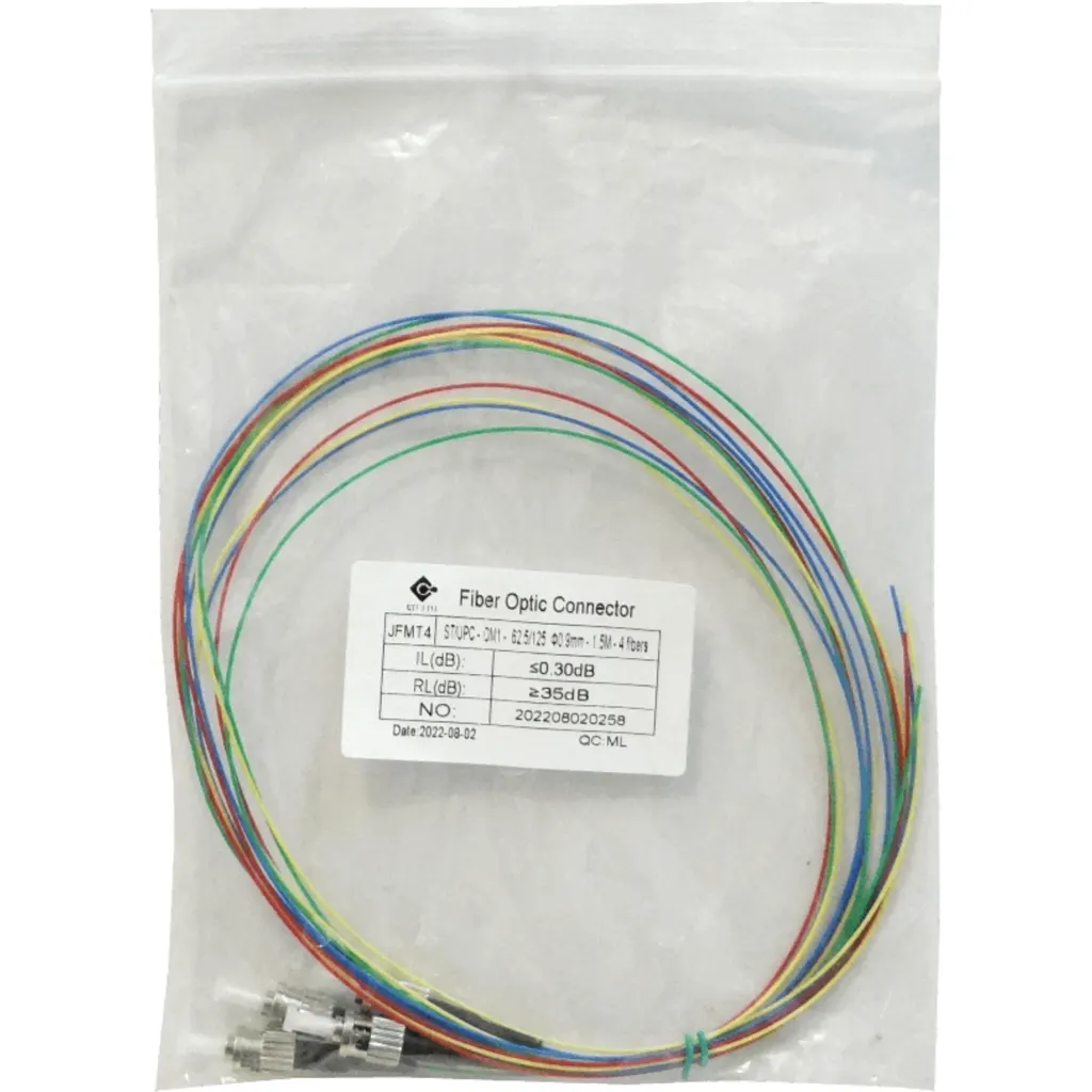 ST/UPC OM1 Multimodo 1,5mt 4-Unidades Pigtail 62.5/125um 0,9mm 150cm