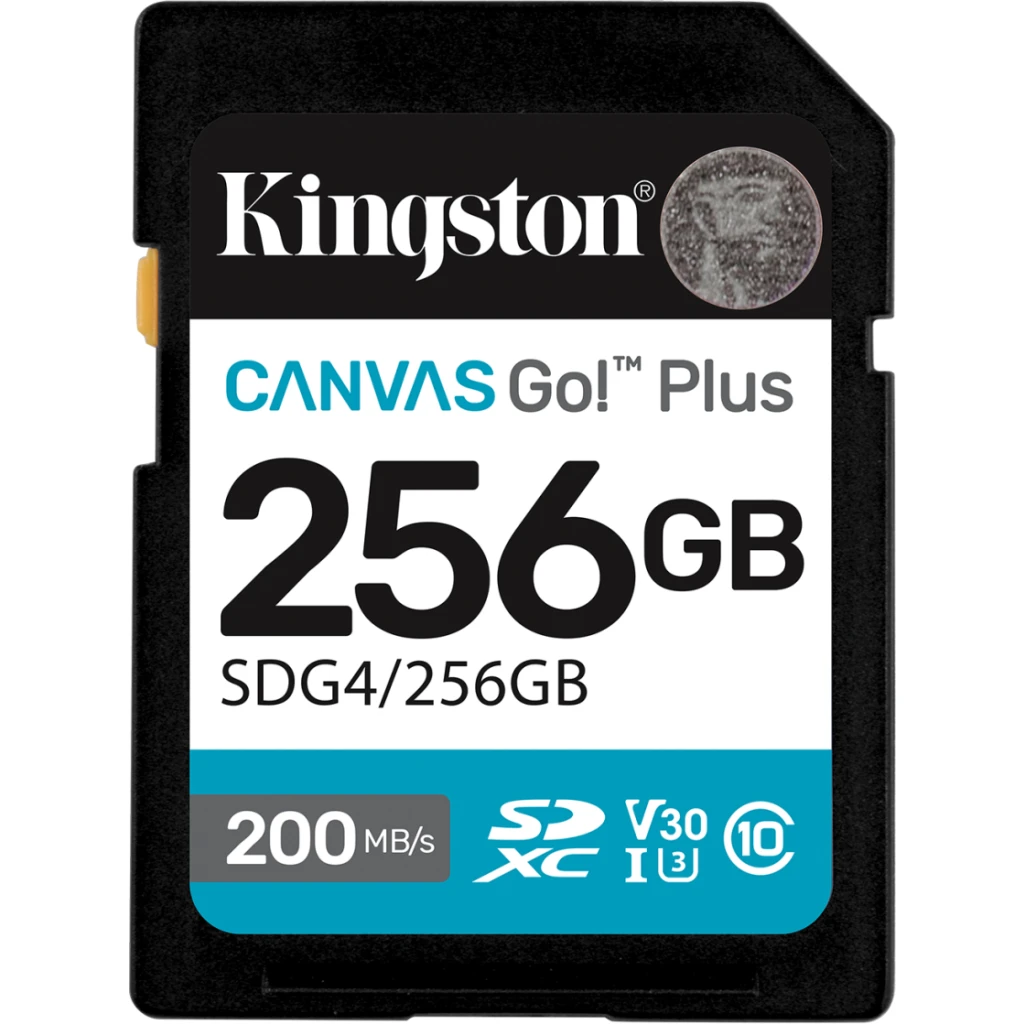 Memoria SDXC 256GB Kingston Canvas Go Plus Gen4 CL10 UHS-I V30 L200MBs/E160MBs