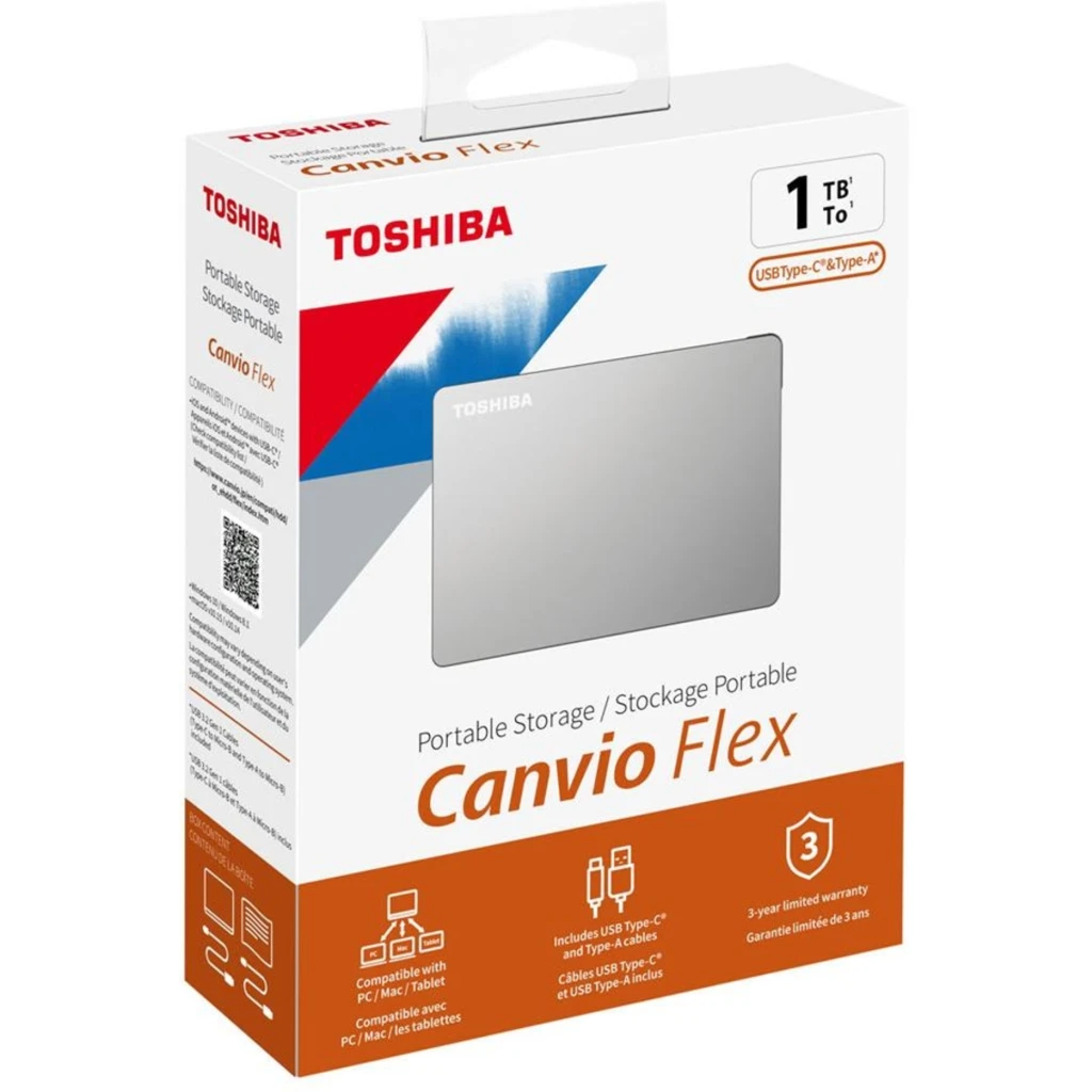 Imagen 0 de Disco Duro Externo Toshiba Canvio Flex 1TB Conector USB A/C Lec5000MBs Esc480MBs