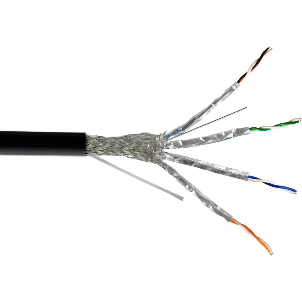 Imagen 1 de LINKMADE S/FTP ExteriorPE Cat6A Negro 200mt Unifilar Caja Cable Cobre