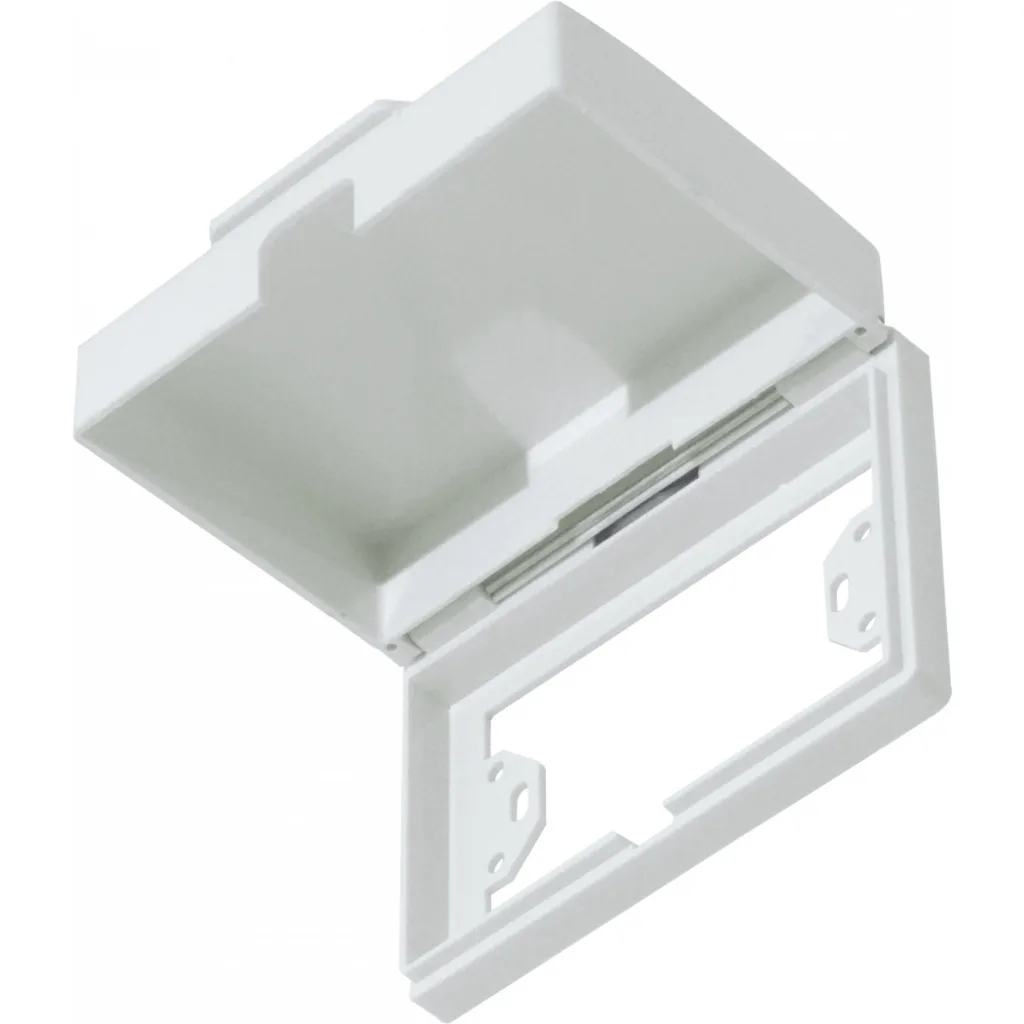Imagen 1 de Cubierta Abatible Blanca 131x95mm para Placa Faceplate y Caja Chuqui